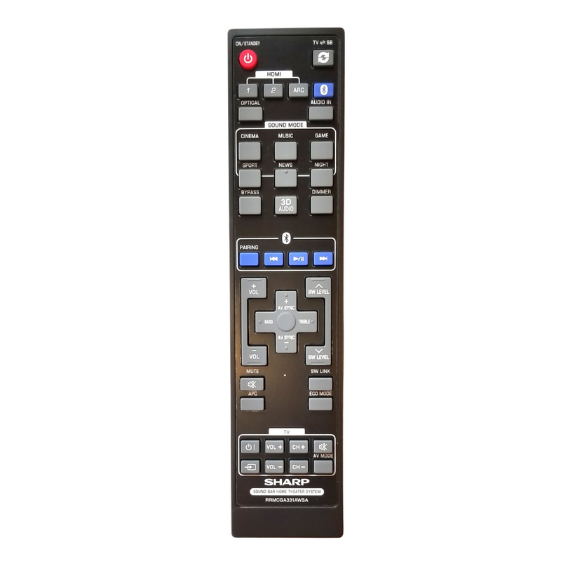 Sharp Remote Rrmcga397awsa Sharp OEM Remote Control RRMCGA331AWSA for Sharp Soundbar/Home Theater