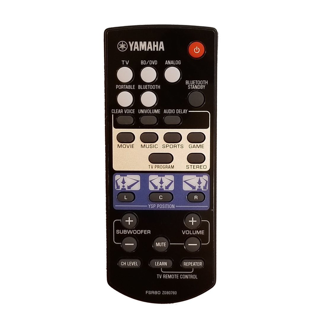 Yamaha OEM Remote Control ZG807600, FSR80 for Yamaha Soundbars